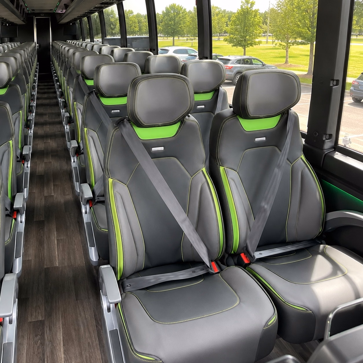 56 passenger charter bus interior